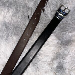 Chaps Kids Black and Brown Reversible Belt - Medium